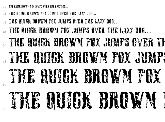 Black Rodeo font waterfall